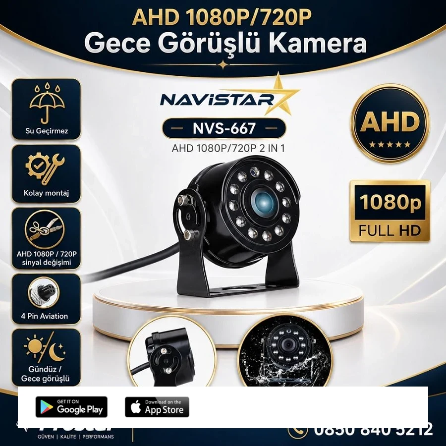 AHD 1080P/720P Yuvarlak tip Metal Kasa 11 Ledli Gece Görüşlü Kamera