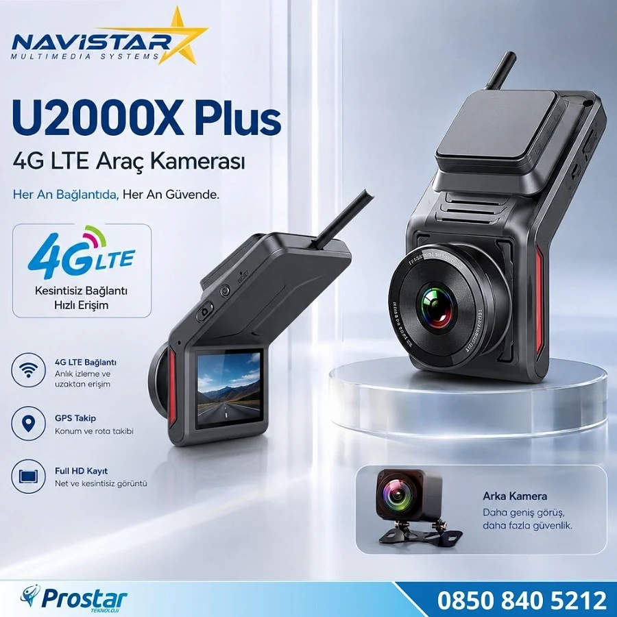 Uzaktan Canlı İzlemeli Sim Kartlı Gece Görüşlü FHD 1080p 4G GPS Takipli Araç Güvenlik Kamerası