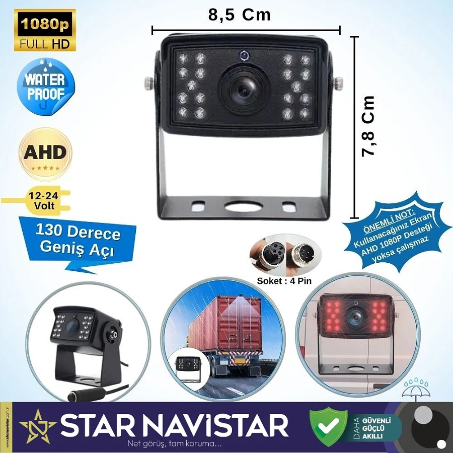 Navistar 8010 Ledli Ahd 1080P Alüminyum Büyük Boy Gece Görüşlü Kamera
