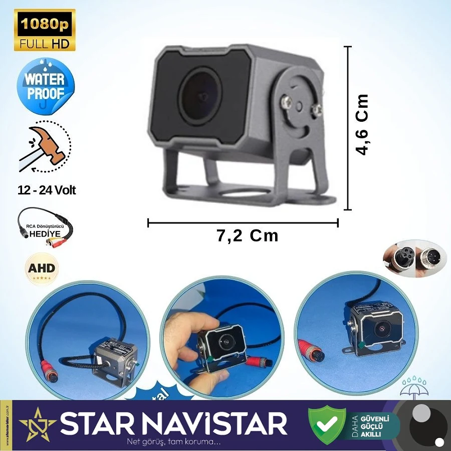 Navistar Ahd 1080P Full Hd 4Pin Starlight Gece Görüşlü Geri Görüş Kamerası