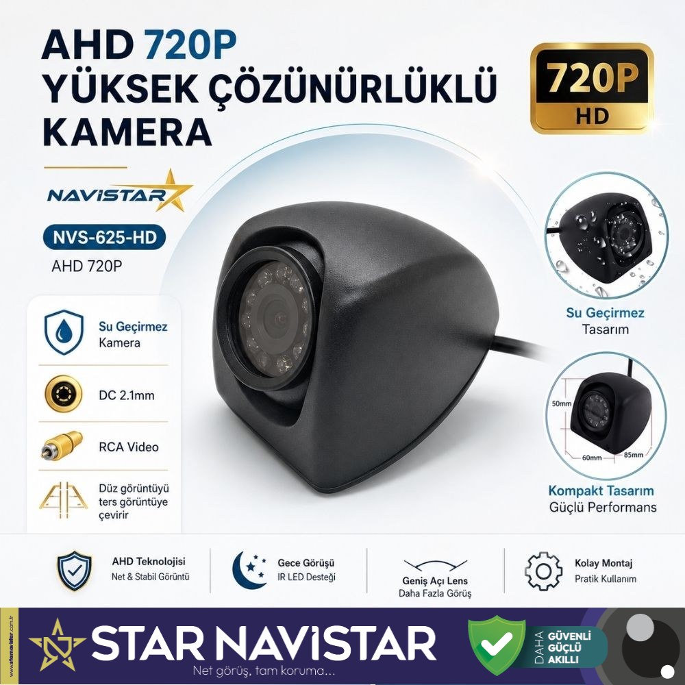 AHD 720P Metal kasa 3 MP Lensli Gece Görüşlü AV girişli HD Kamera