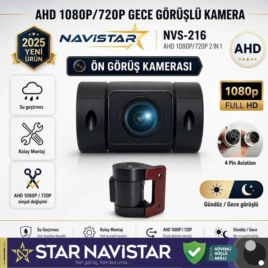 Cama Yapışan Ön ve Kabin Görüş Kamerası AHD 1080P/720P 4 Pin aviation soket Kamera