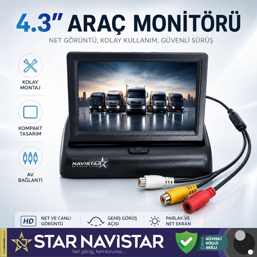 4.5 Inç Tft Lcd Araç Monitörü Ekran