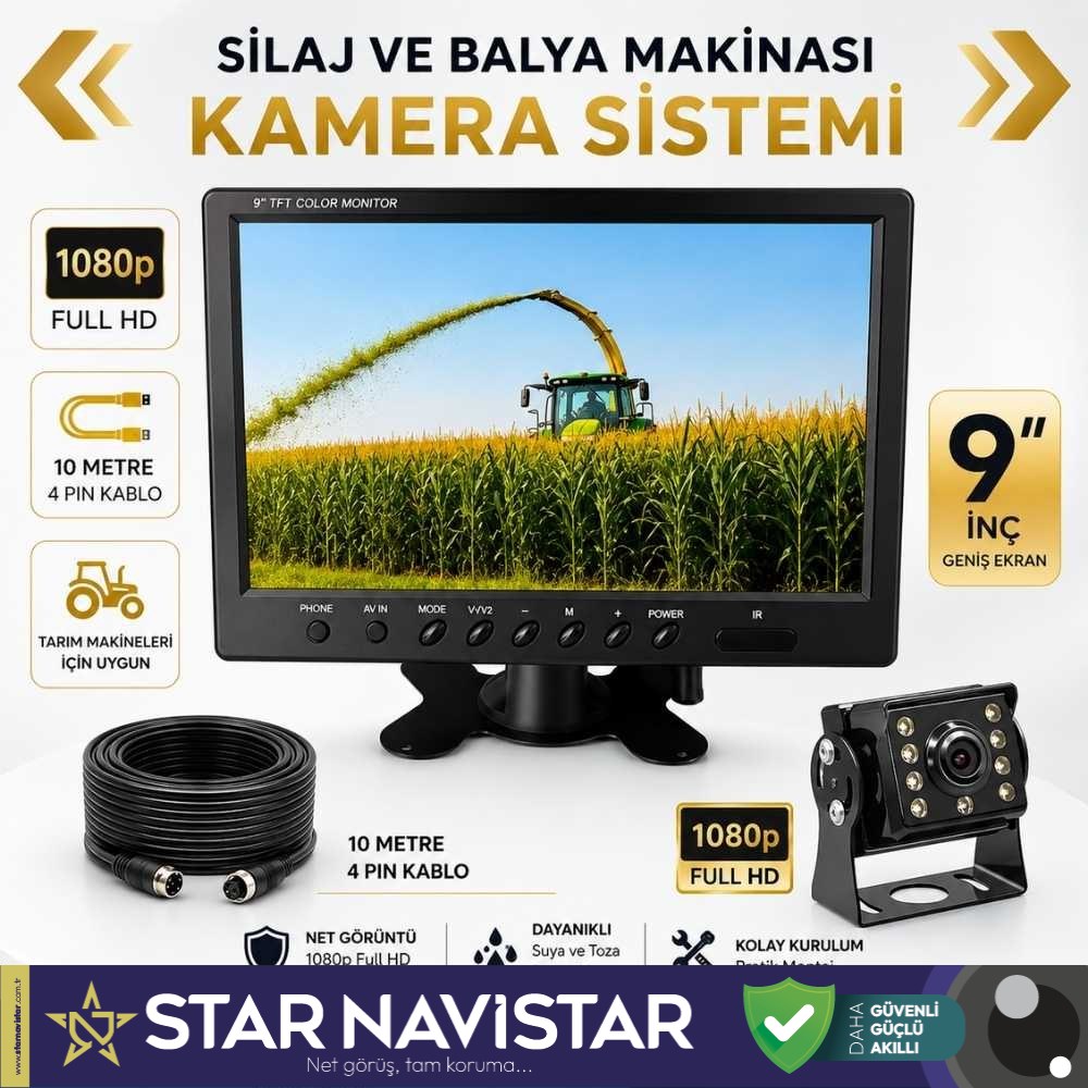 Traktör Balya Silaj Makinası Kamera Sistemi AHD 1080P Full HD Tak Kullan Pratik