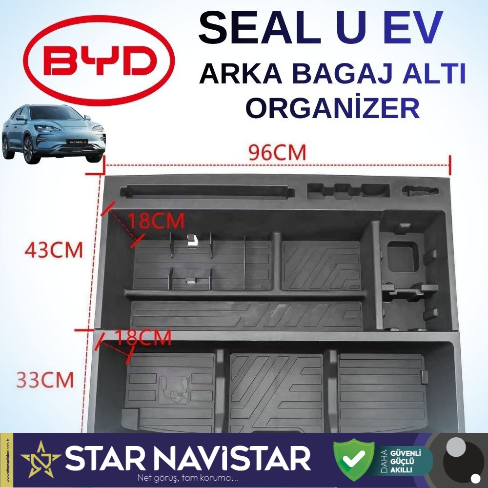 BYD SEAL U EV Arka Bagaj Altı Komple Organizeri Gizli Bölmeli Düzenleyici Seti