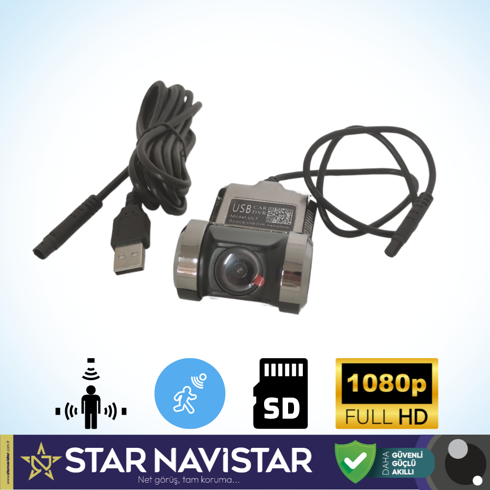 Araç Dvr Sürüş Kaydedici Kamera Usb Full Hd 1080P 170° Geniş Açı